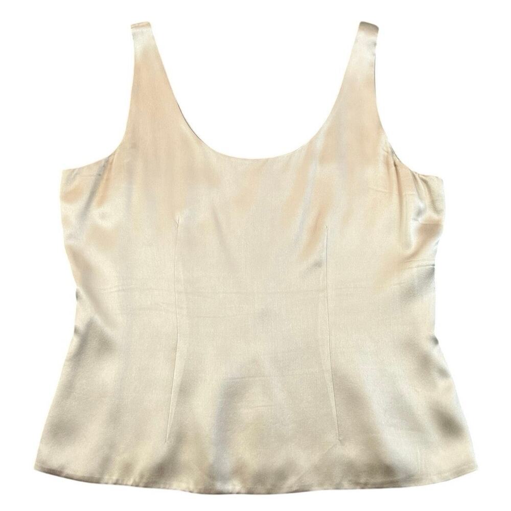 Vintage Dana Buchman Champagne Silk Scoop Neck Tank Top Women’s 14